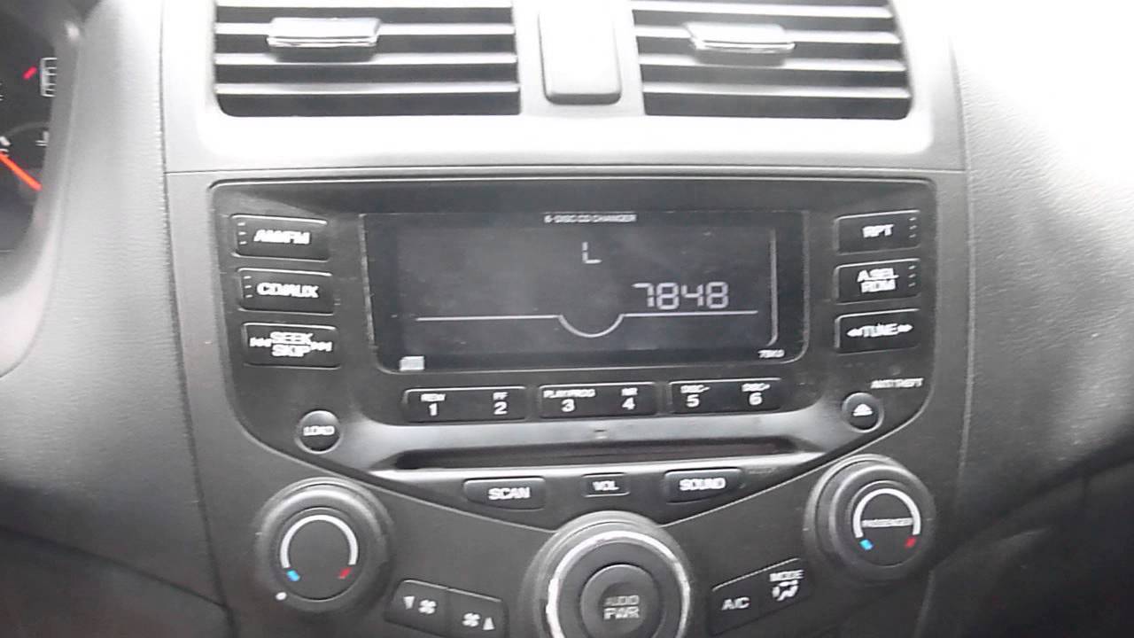 How to Enter Radio Code Honda Accord 2007